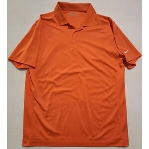 Nike Dri-Fit Orange Golf Polo Shirt Tour Performance Men's Size Large
